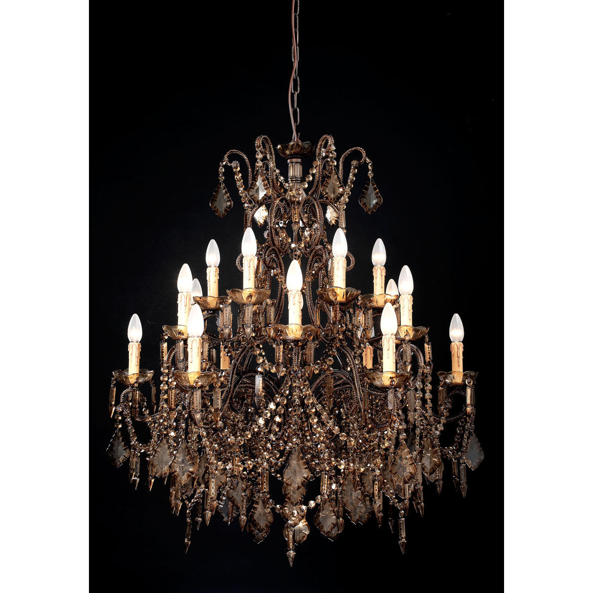 18 - Light Candle Style Tiered Chandelier