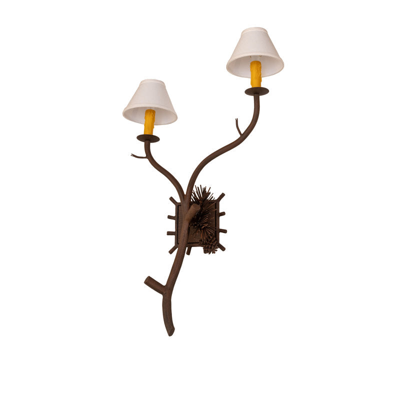 22" Wide Lone Pine 2 Light Right Wall Sconce