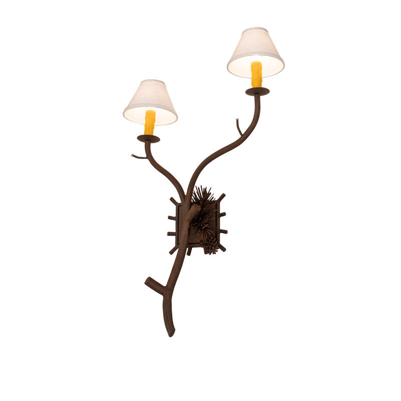 22" Wide Lone Pine 2 Light Right Wall Sconce