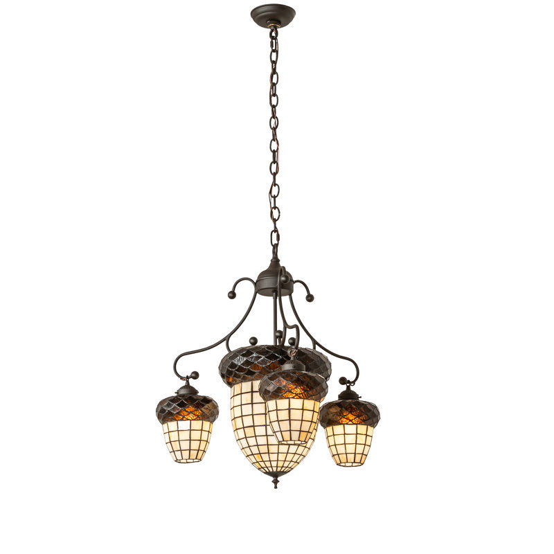24" Wide Acorn 4 Light Chandelier