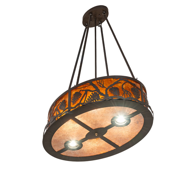 26" Long Pinecone Oblong Inverted Pendant