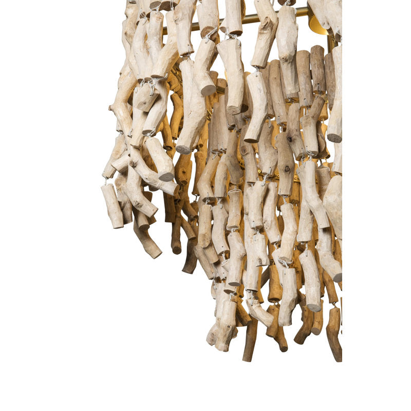 'Wiggle' Wood Chandelier