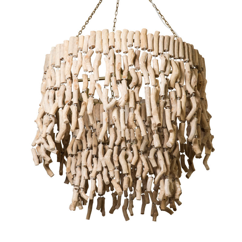 'Wiggle' Wood Chandelier