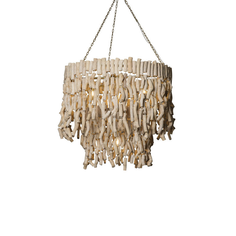 'Wiggle' Wood Chandelier