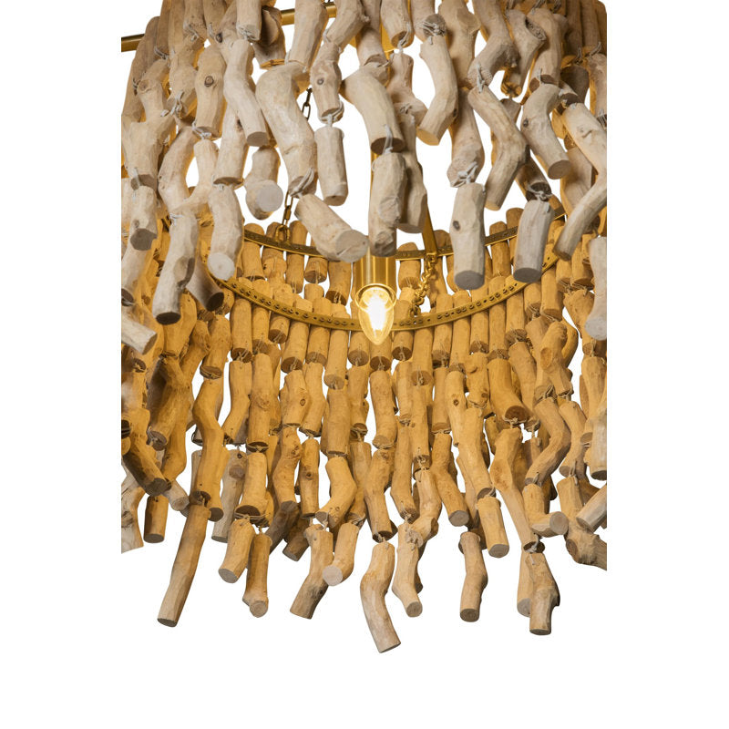 'Wiggle' Wood Chandelier