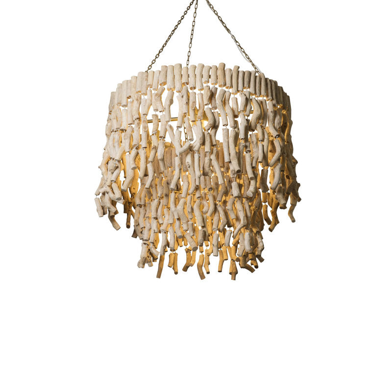 'Wiggle' Wood Chandelier