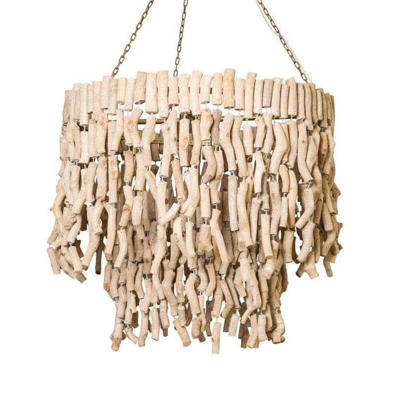 'Wiggle' Wood Chandelier