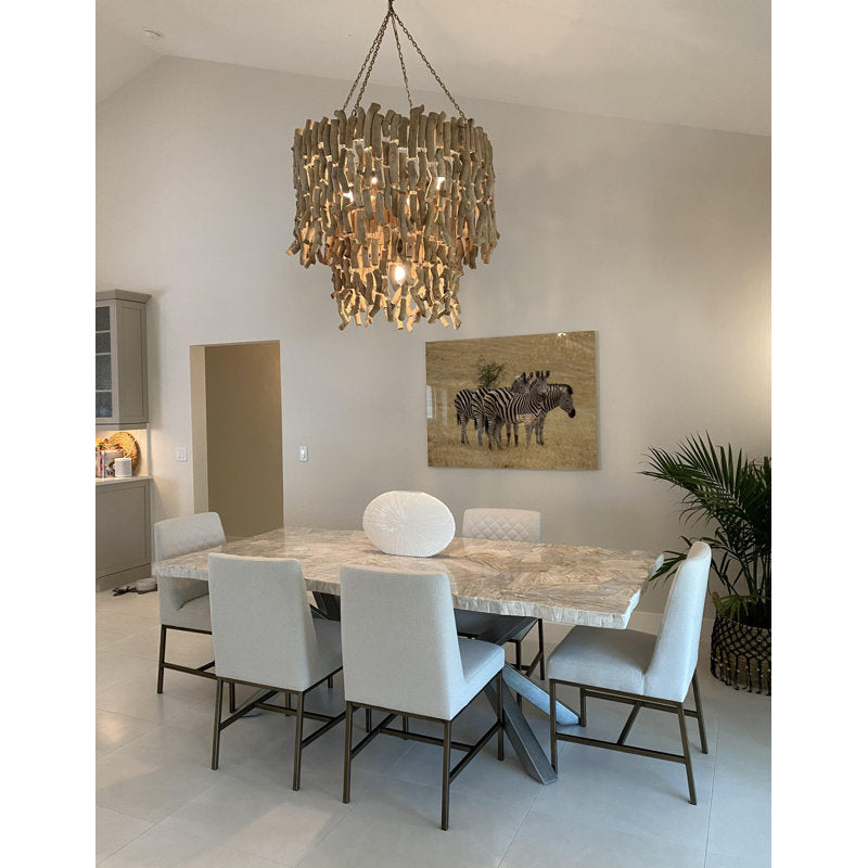 'Wiggle' Wood Chandelier