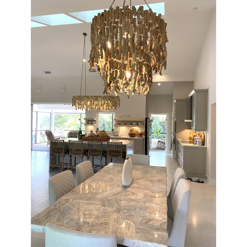 'Wiggle' Wood Chandelier