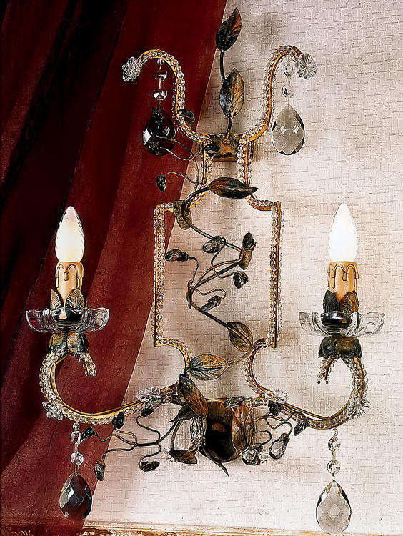 2 - Light Clear/Gold Candle Wall Light
