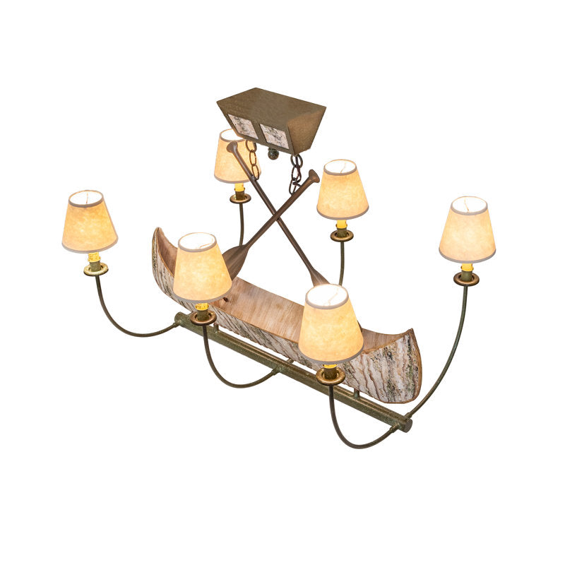 35" Long Canoe 4 Light Chandelier