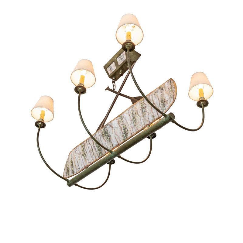 35" Long Canoe 4 Light Chandelier
