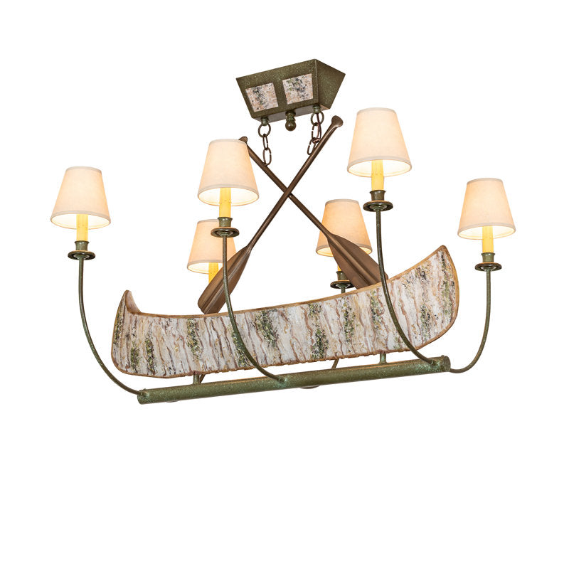 35" Long Canoe 4 Light Chandelier