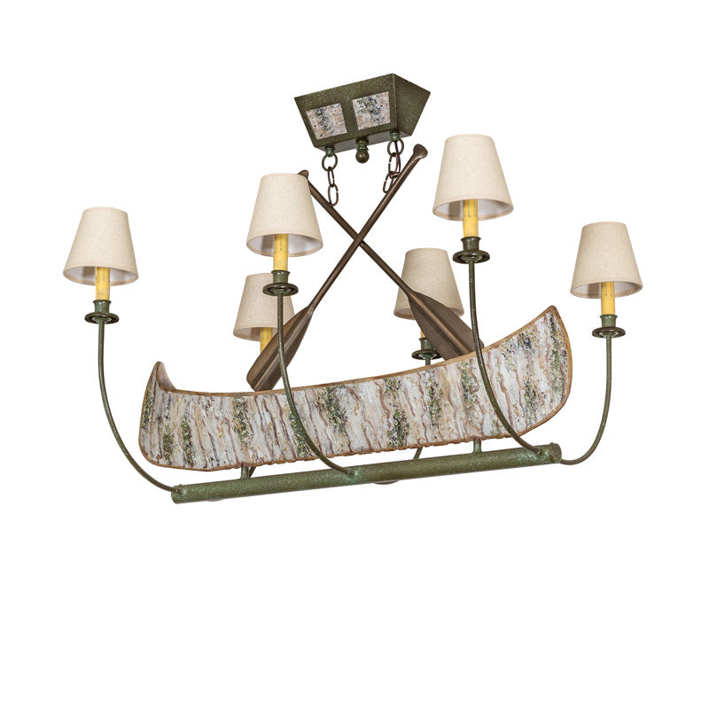 35" Long Canoe 4 Light Chandelier