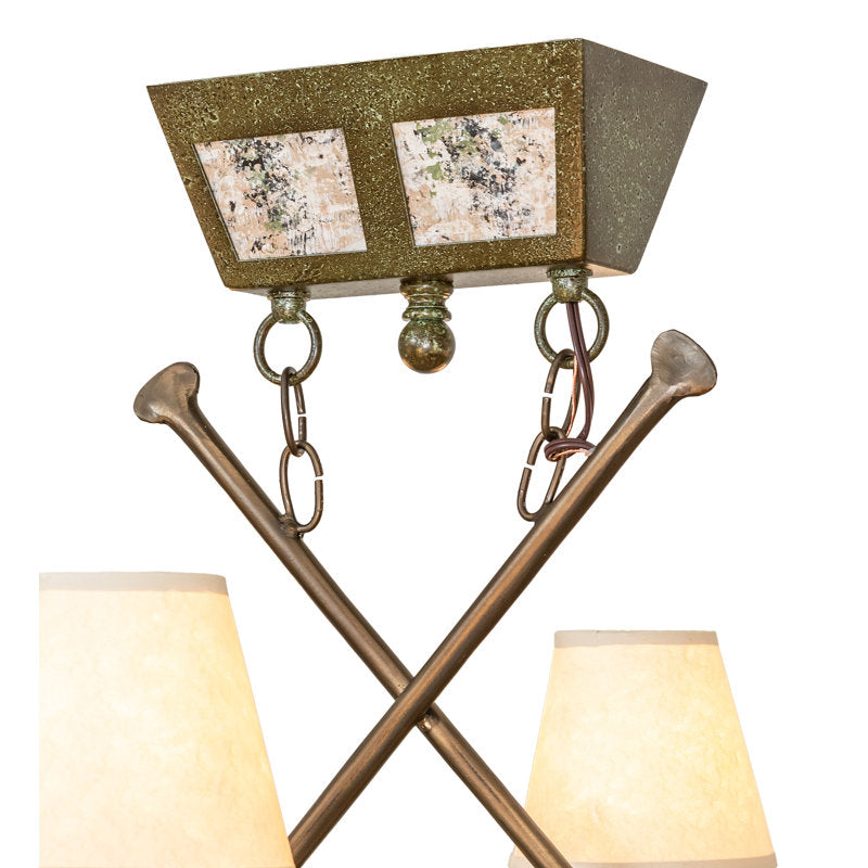 35" Long Canoe 4 Light Chandelier
