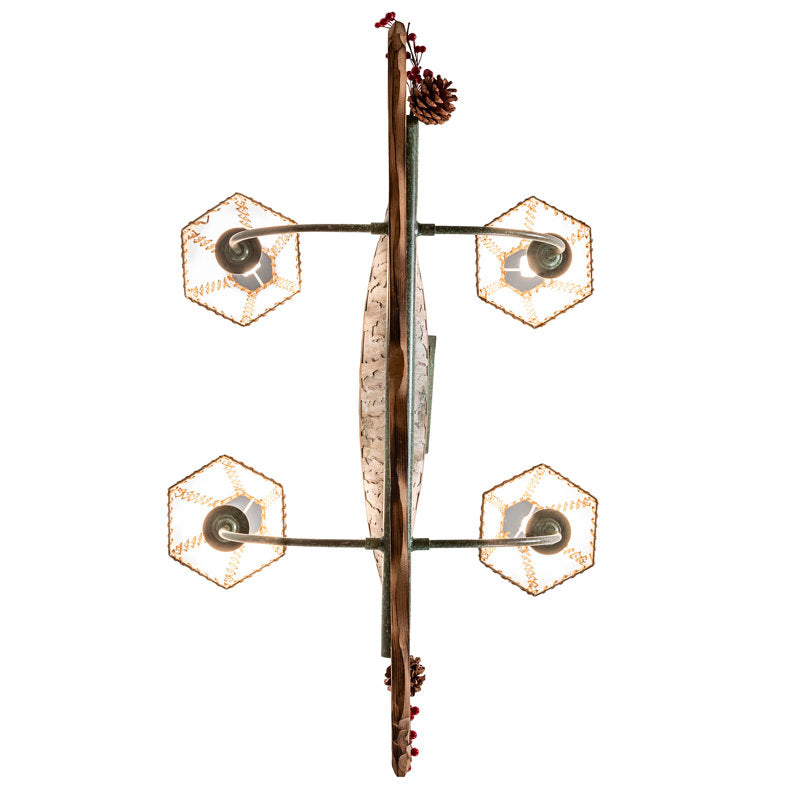 35" Long Personalized Canoe 4 Light Chandelier