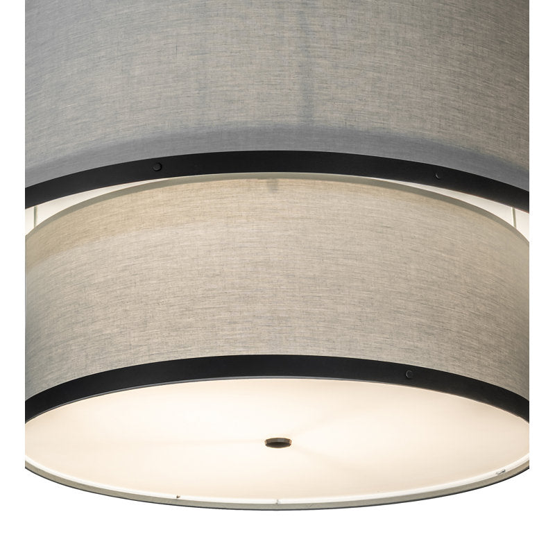 36" Wide Cilindro Textrene Two Tier Pendant