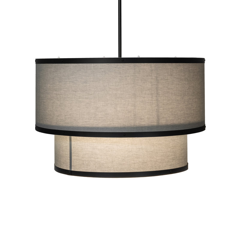 36" Wide Cilindro Textrene Two Tier Pendant