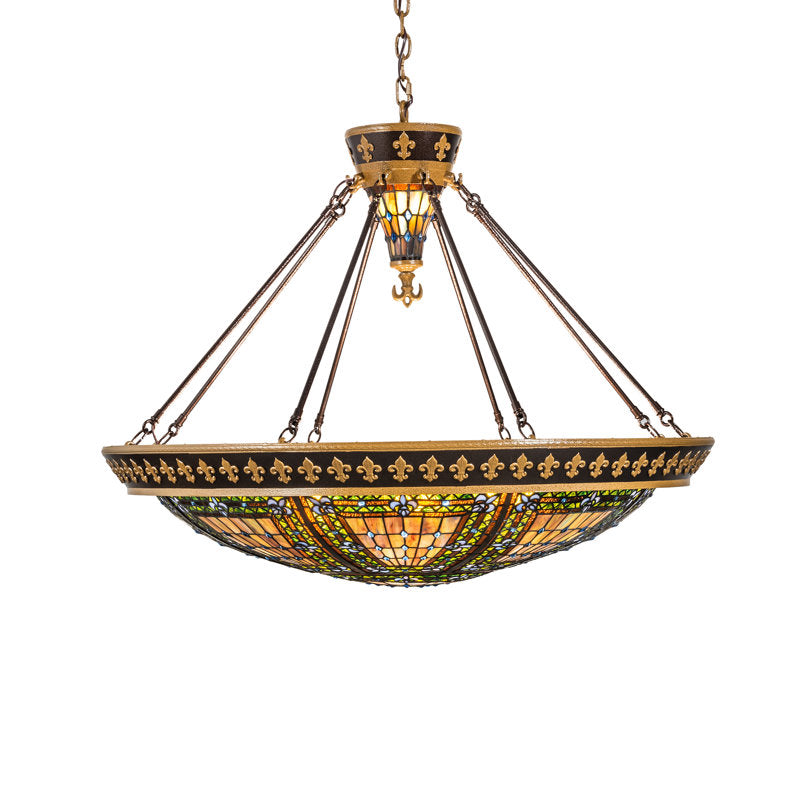 38" Wide Fleur-De-Lis Inverted Pendant