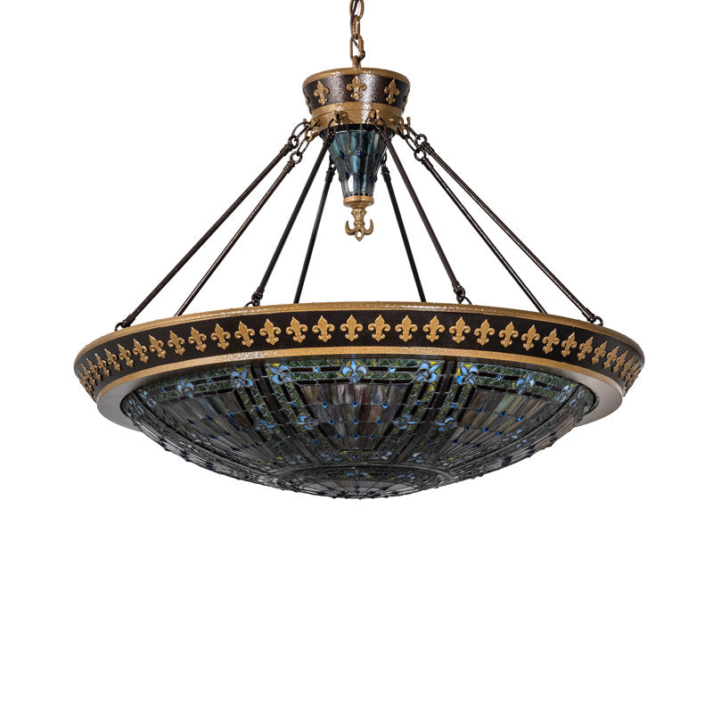 38" Wide Fleur-De-Lis Inverted Pendant