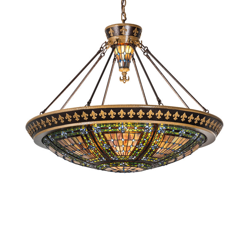 38" Wide Fleur-De-Lis Inverted Pendant
