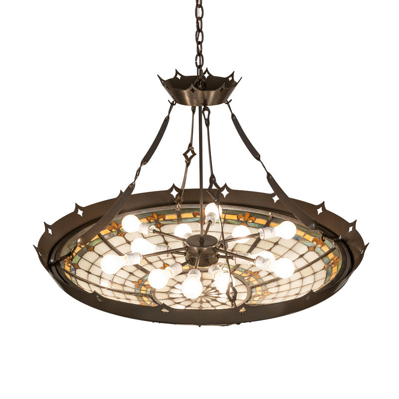40" Wide Fleur-De-Lite Pendant
