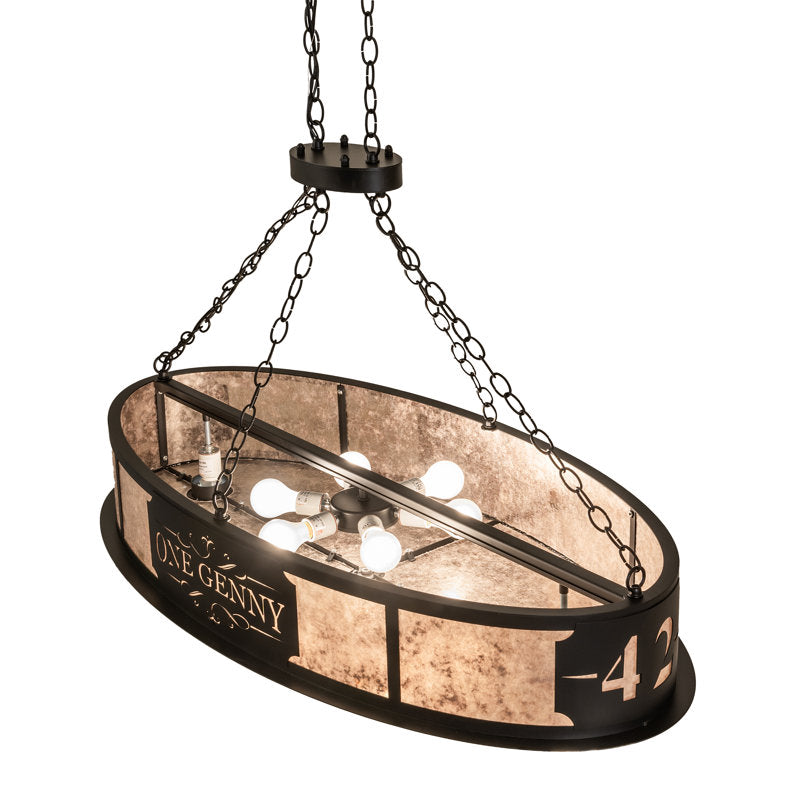 48" Long Personalized One Genny Oblong Inverted Pendant