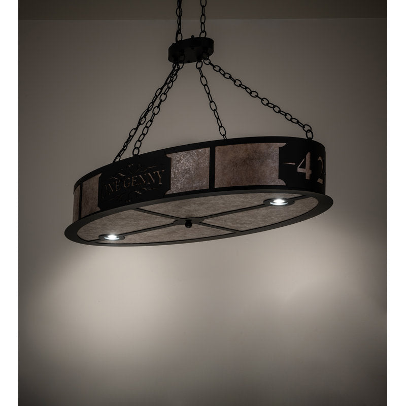 48" Long Personalized One Genny Oblong Inverted Pendant