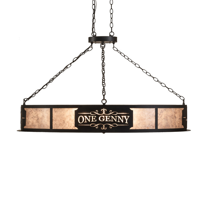 48" Long Personalized One Genny Oblong Inverted Pendant