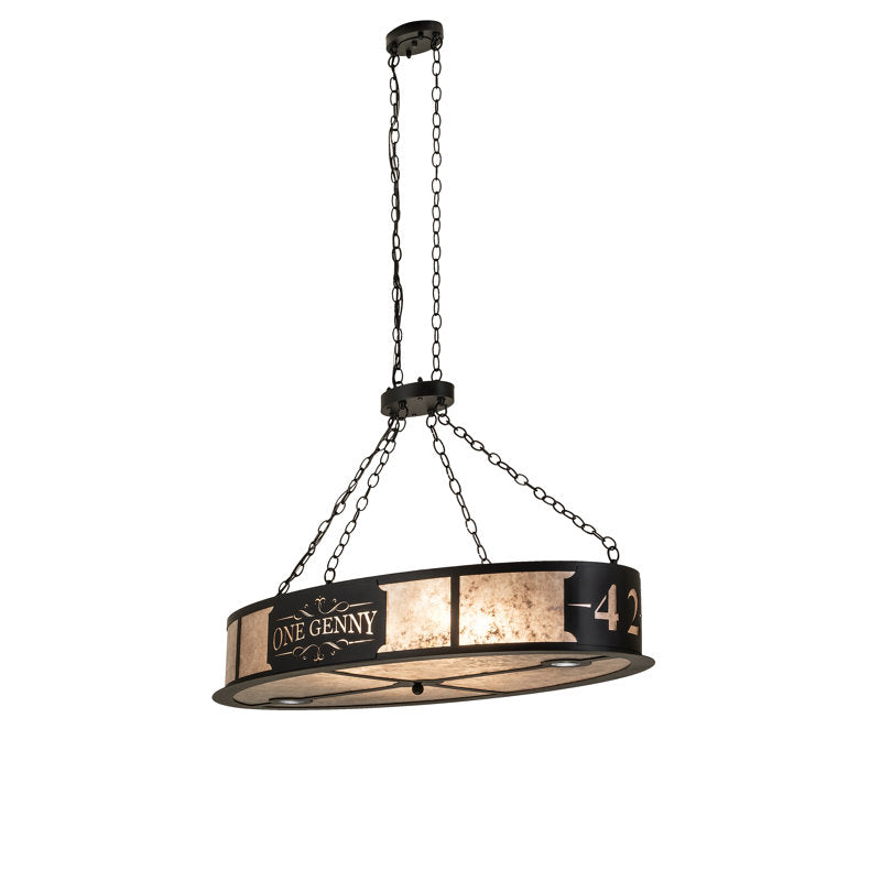48" Long Personalized One Genny Oblong Inverted Pendant