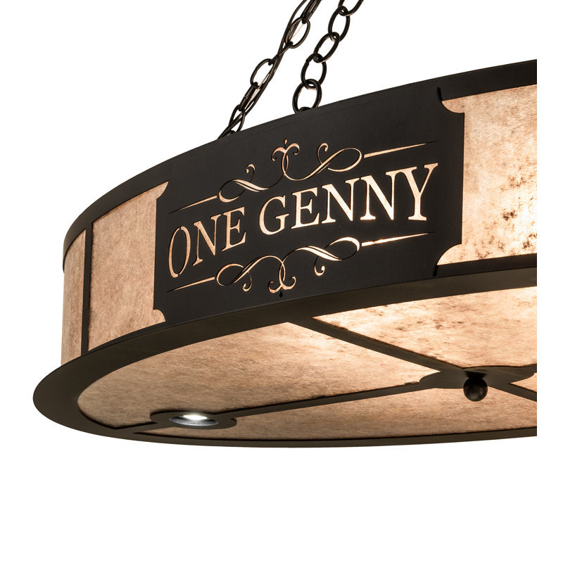 48" Long Personalized One Genny Oblong Inverted Pendant