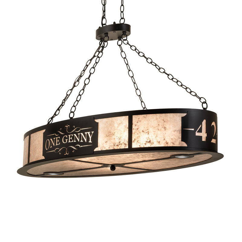 48" Long Personalized One Genny Oblong Inverted Pendant