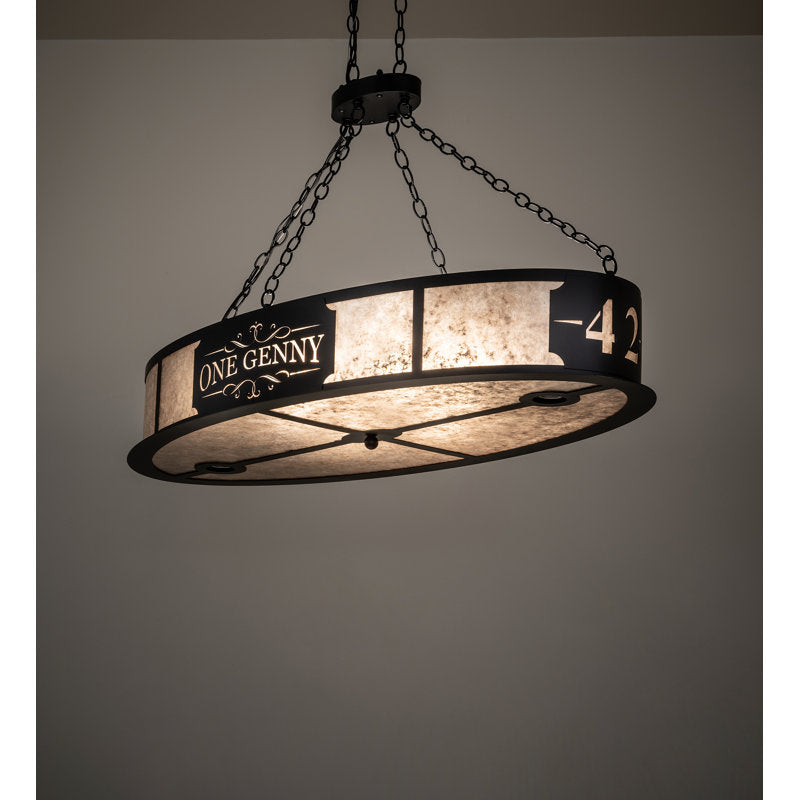 48" Long Personalized One Genny Oblong Inverted Pendant