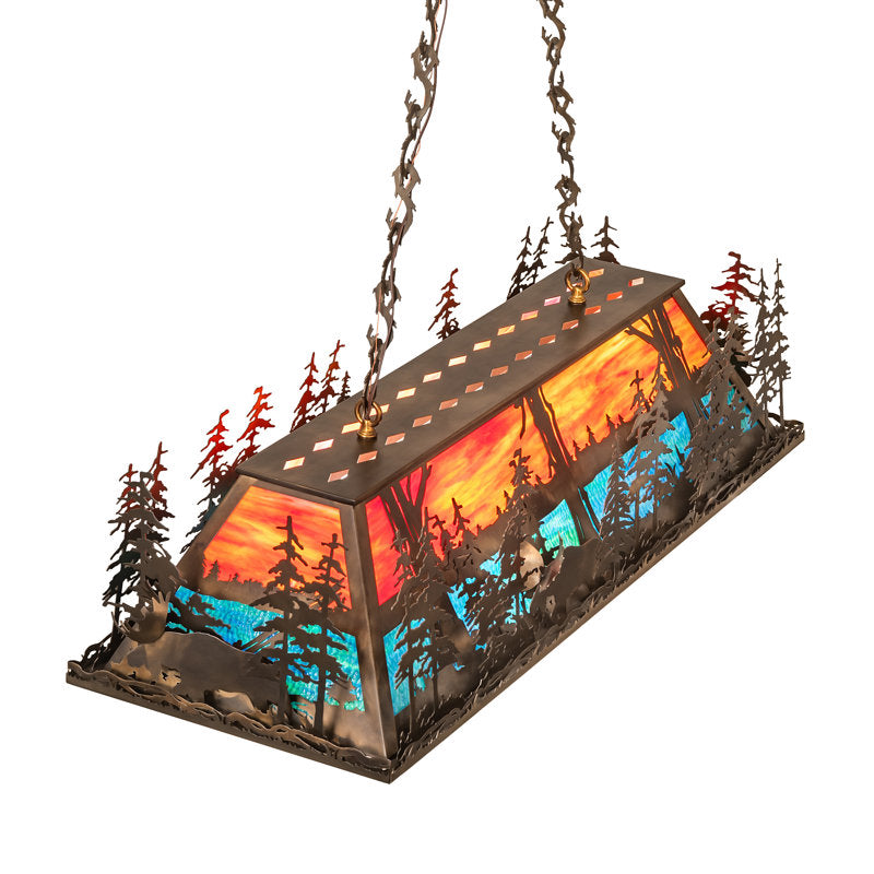 53" Long Moose Through The Trees Oblong Pendant