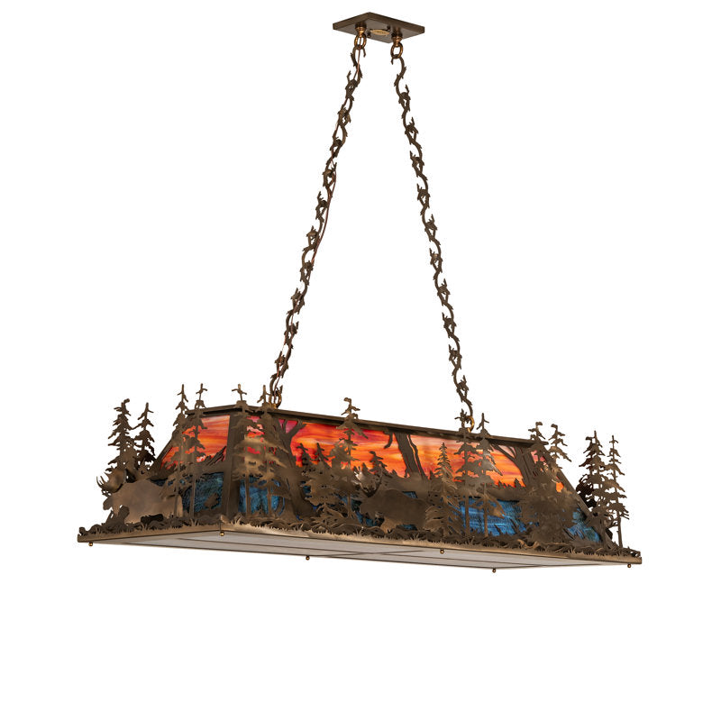 53" Long Moose Through The Trees Oblong Pendant