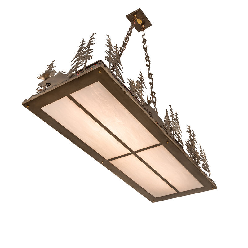 53" Long Moose Through The Trees Oblong Pendant