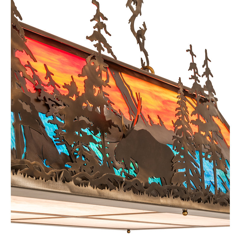 53" Long Moose Through The Trees Oblong Pendant