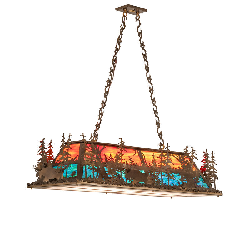 53" Long Moose Through The Trees Oblong Pendant