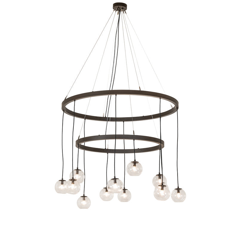 54" Wide Bola 12 Light 2 Tier Chandelier