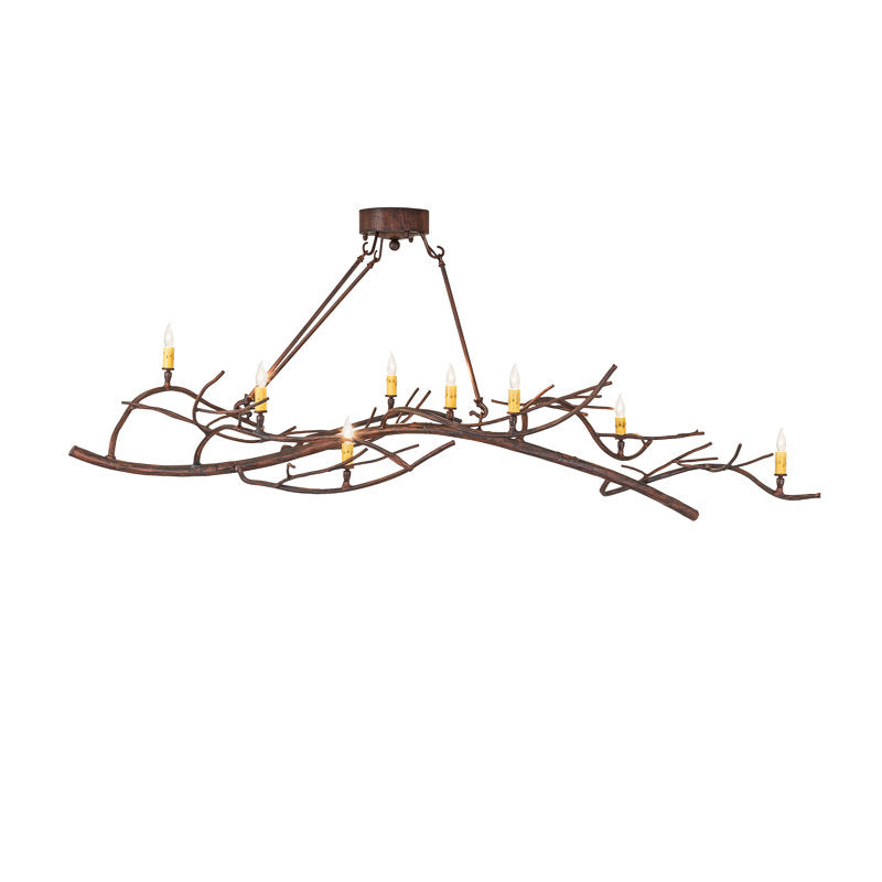 57" Long Winter Solstice 8 Light Oblong Chandelier