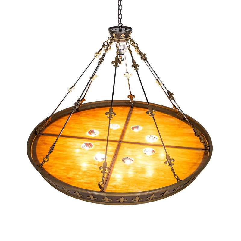 62" Wide Fleur-De-Lis Inverted Pendant
