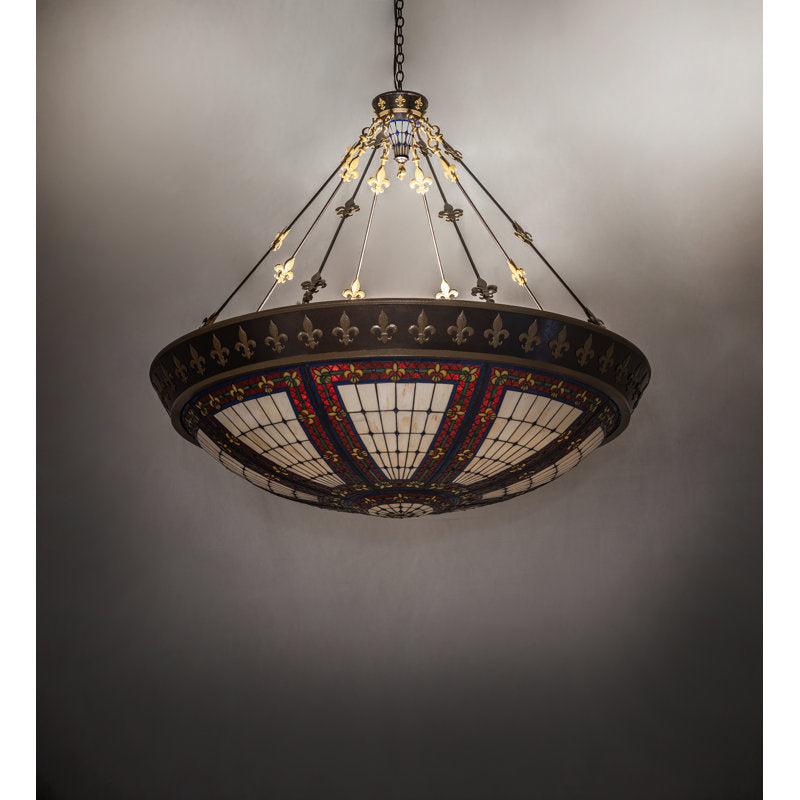 62" Wide Fleur-De-Lis Inverted Pendant