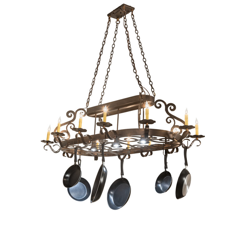 63" Long Neo 15 Light Pot Rack