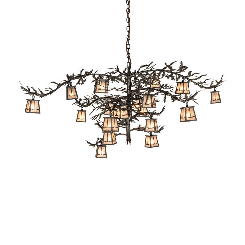 66" Wide Pine Branch Valley View 18 Light Chandelier
