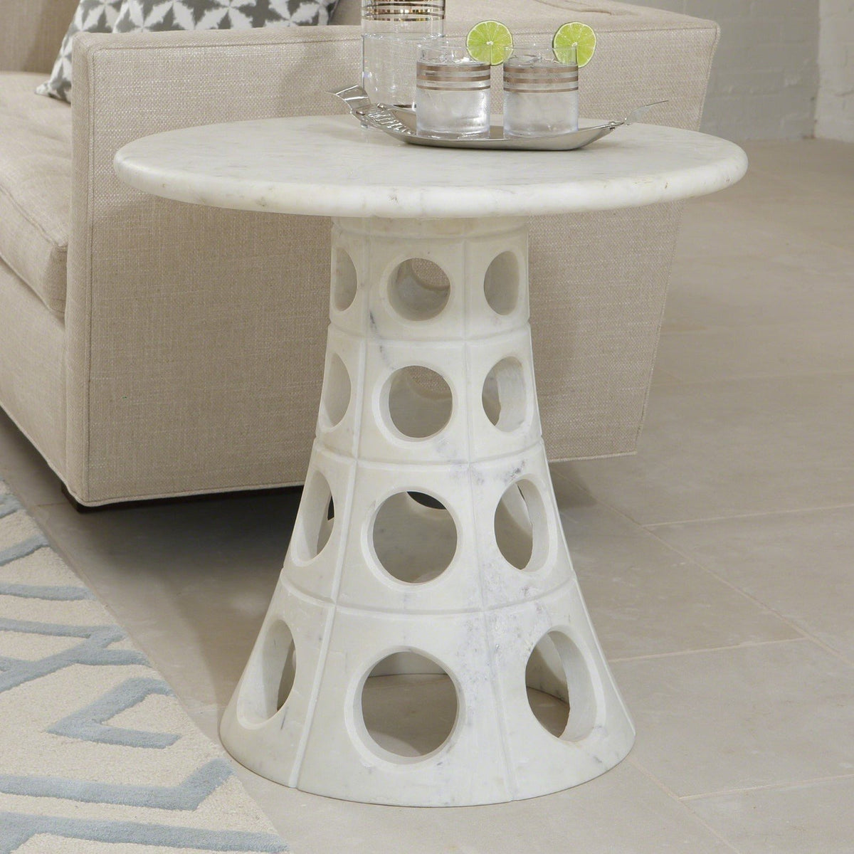 Global Views Taper Circle Side Table