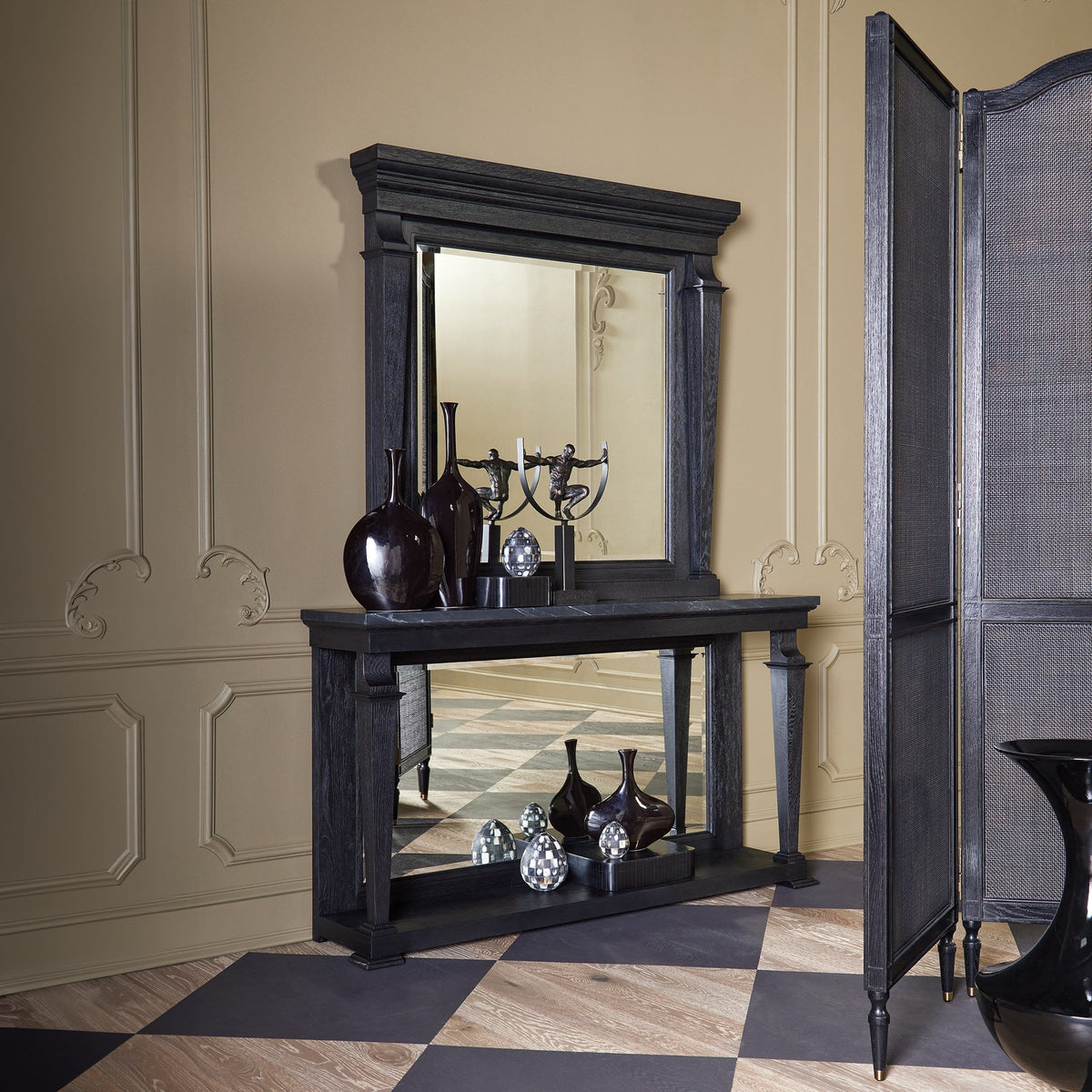 Global Views Josephine Console-Blackened Oak