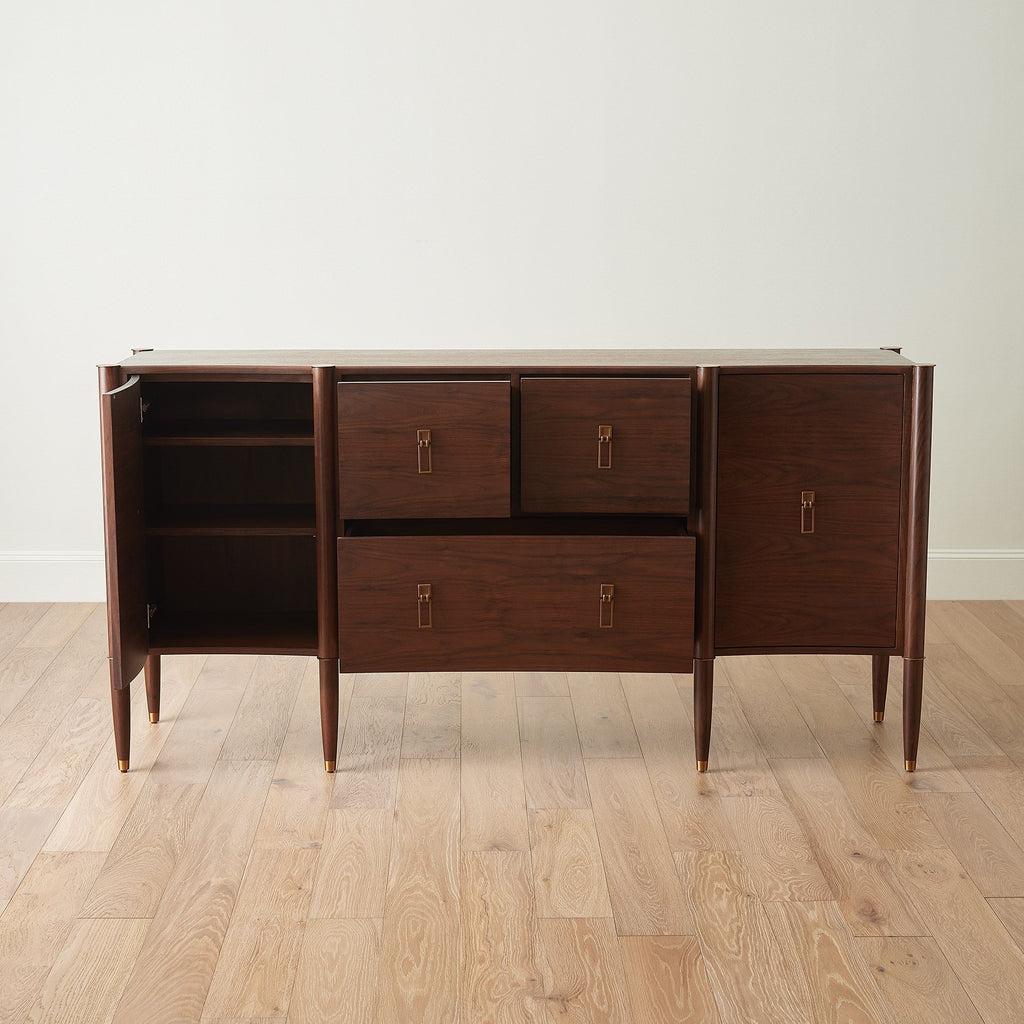 Global Views Triple Curve Cabinet Walnut