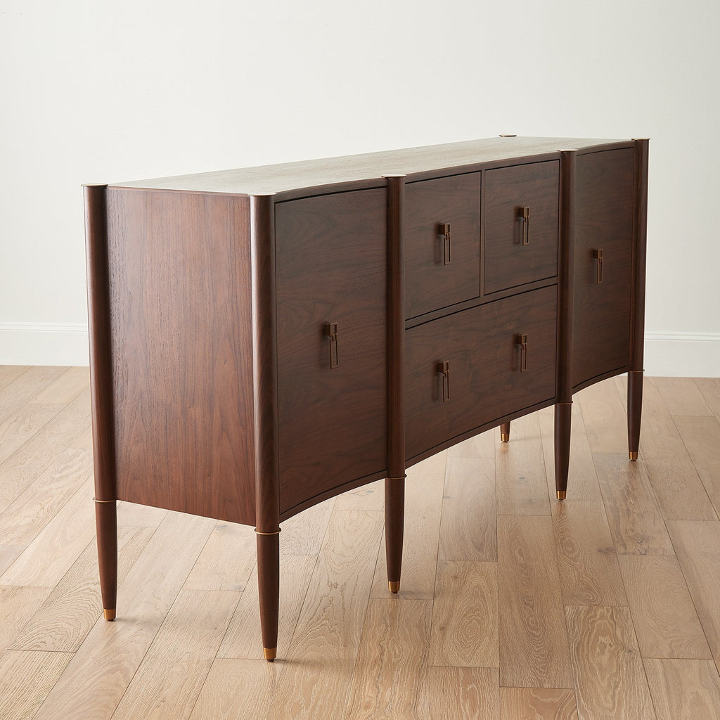 Global Views Triple Curve Cabinet Walnut
