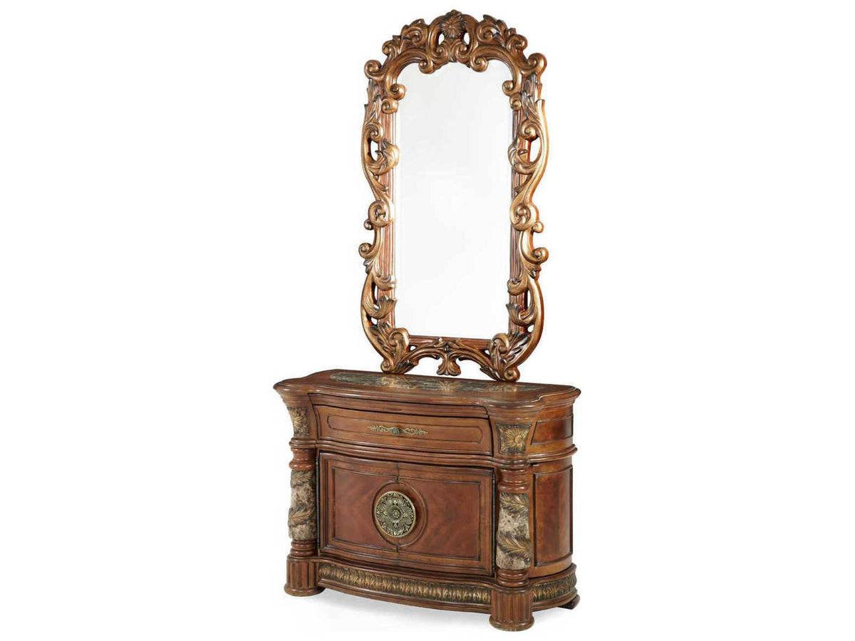 Villa Valencia Bachelor's Chest with Mirror in Classic Chestnut
