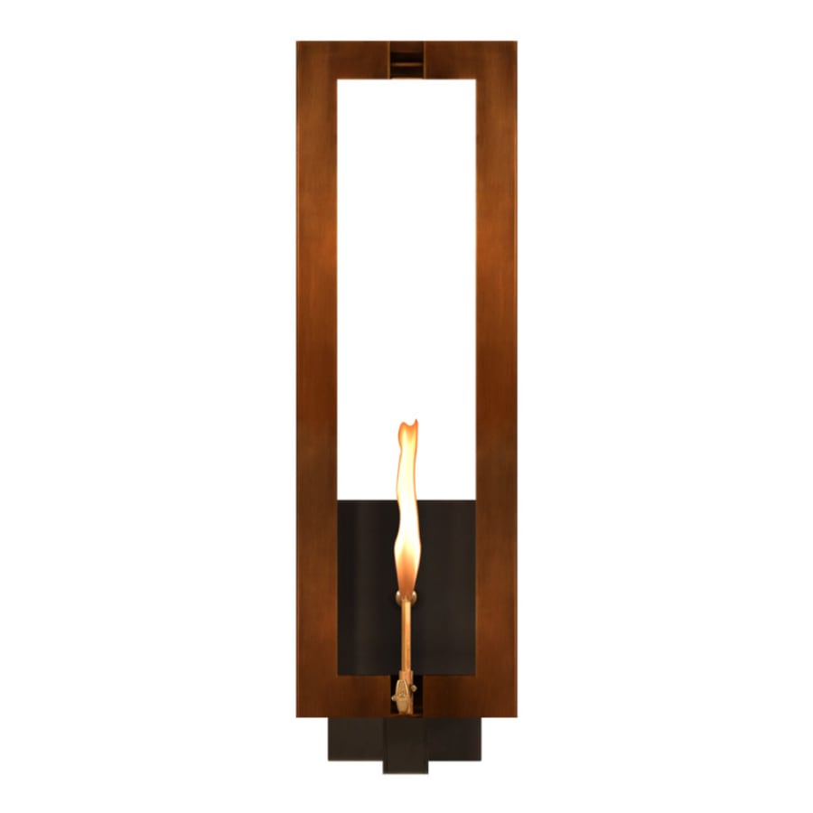 The CopperSmith Aurora Brass 33" Tall Natural Gas Outdoor Wall Sconce